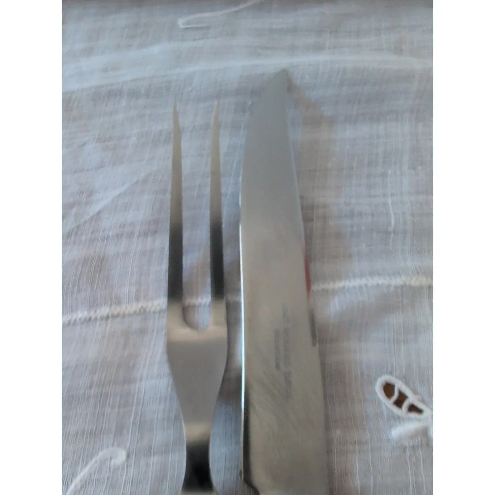 1847 Rogers Bros Ancestral Flatware Silverware Set Carving Knife & Fork W/M Mono